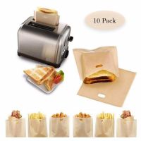 10 pcs/set Reusable Toaster Bag Non Stick Bread Bag Sandwich Bags Fiberglass Toast Microwave Heating Pastry Tools