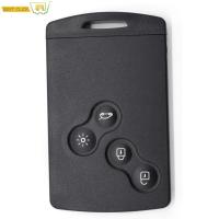 4ปุ่ม Key Shell สำหรับ Renault Koleos Megane 2 3 Clio Captur Laa Fob Remote Smart Card Key Case ใส่ขนาดเล็กใบมีด