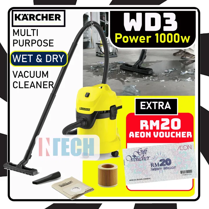 KARCHER WD3 MULTI PURPOSE WET & DRY 1000W VACUUM CLEANER (FREE GIFT