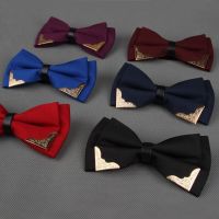 Bow tie mens style mens expensive gold edged double-layer formal wedding party groom best man bow Boys Clothing