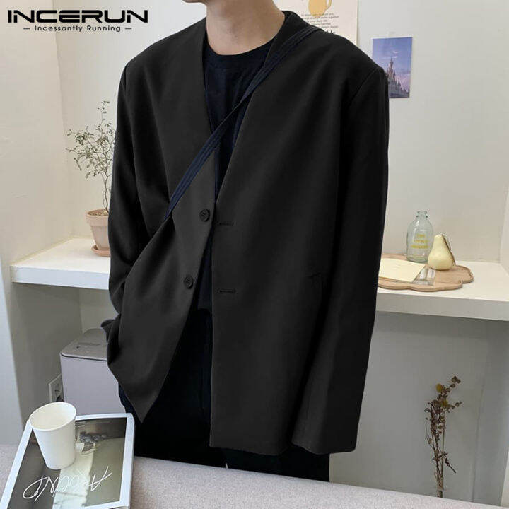 hnf531-beehoo-incerun-mens-v-neck-long-sleeve-blazer-coats-casual-party-dinner-jackets