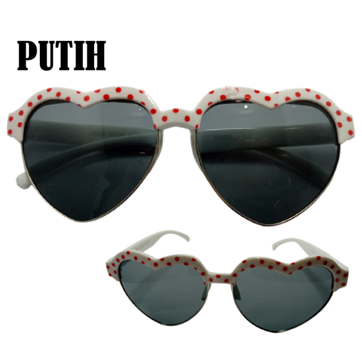 anak anak apple bentuk hati flip kacamata hitam pelindung sinar uv perlindungan mata kacamata hitam
