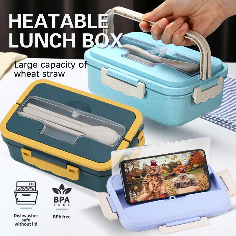 Lunch Box For Kids Bento Box Wheat Straw Portable Lunch Box Picnic