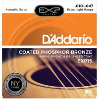 D’Addario สายกีตาร์โปร่ง EXP15 Light .010-.047 = 1 Set mirror (วัสดุแท้) มีเก็บปลายทาง