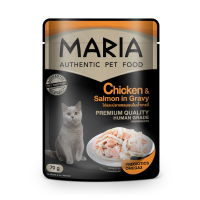 MARIA Cat สูตรไก่หน้าปลาแซลมอนในเกรวี่