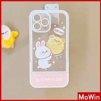 iPhone Case Acrylic Invisible Folding Stand Silicone Soft Case Shockproof Camera Cover Rabbit Cute Cartoon Compatible For iPhone 11 Pro Max 13 Pro Max 12 Pro Max 7Plus xr XS Max