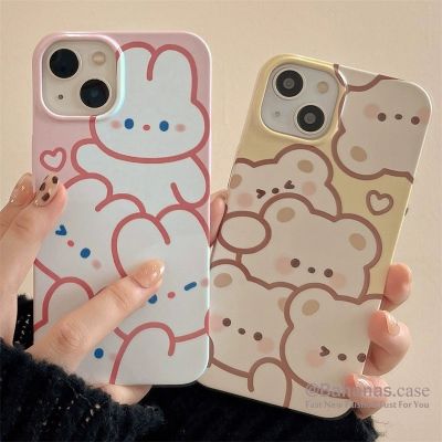 เคสโทรศัพท์มือถือแบบนิ่ม ลายการ์ตูนหมี สีดํา สําหรับ iPhone 14 13 12 X Xr Xs 7 8 SE2020