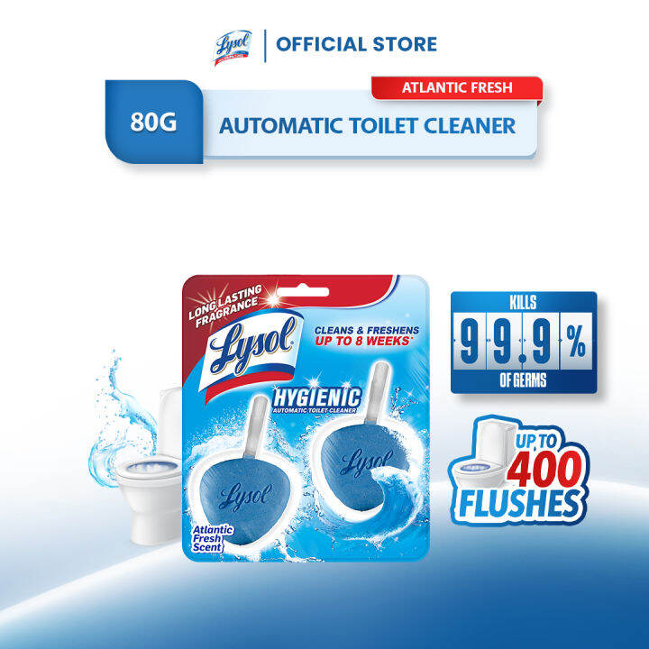 Lysol Hygienic Automatic Toilet CleanerAtlantic Fresh Scent With Essential Oils 80g Lazada PH