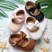 New Baby Princess Shoes Infant Toddler Bowknot Non-slip Rubber Soft-Sole Flat PU First Walker Newborn Bow Decor Mary Janes