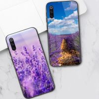 Lavender Purple Flowers Phone Case For Xiaomi 12 11T 10 9 Redmi Note 11 10 10S Pro Redmi 9 9A 8 Black PC Glass Phone Cover