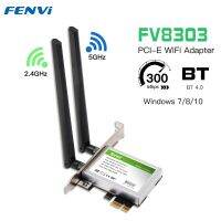 FENVI FV-8303 300Mbps Dual Band 2.4G/5Ghz สำหรับบลูทูธ4.0ไร้สาย PCI อะแดปเตอร์การ์ด Wifi ด่วนสำหรับพีซีตั้งโต๊ะ Windows 7/8/10