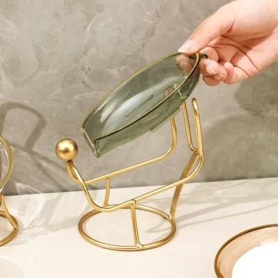 Nampan sabun mandi plastik logam pemegang sabun mandi gaya kelinci emas hijau piring sabun bentuk kelinci kreatif rak air