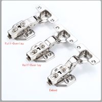 4Pcs Hinge Stainless Steel Hydraulic Cabinet Door Hinges Damper Buffer Soft Close Kitchen Cupboard Furniture FullEmbed