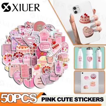 50PCS Cute Stickers Preppy Stickers Preppy Stuff Pink Water Bottle