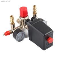 ✳ Air Compressor Pressure Valve Switch Manifold Relief Regulator Gauges 90-120PSI 220V Bama bracket assembly