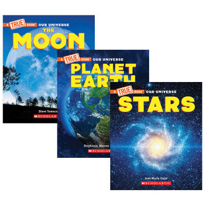 Childrens space science books 3 volumes English original a true book sun stars Earth Moon our cosmic astronomy knowledge picture book books English version