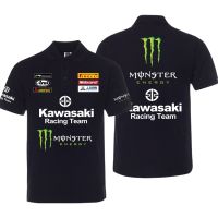 Kawasaki Motorcycle Lapel polo Shirt Car Fan Casual Wear Short-Sleeved Racing Men Women Cycling Jersey Top