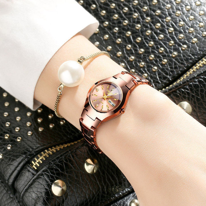 oruss-นาฬิกาสำหรับผู้หญิงสวิสเดิมนาฬิกาข้อมือผู้หญิงเหล็กทังสเตนเรืองแสงกันน้ำ