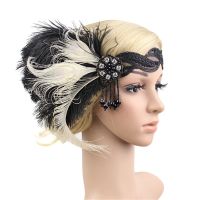 Hair Accessories Black Rhinestone Beaded Sequin Hair Band 1920s Vintage Gatsby Party Headpiece Women Flapper Feather Headband