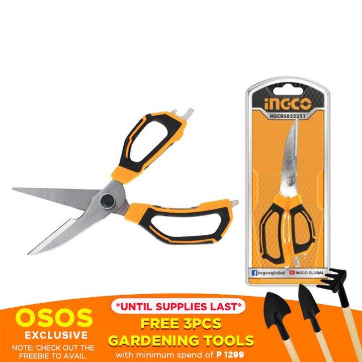 Ingco Original 9" Kitchen Scissor (225mm) MultiFunction Kitchen