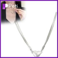 PETI JEWELLERY อุปกรณ์เสริมงานปาร์ตี้ ของขวัญเครื่องประดับอัญมณี เครื่องประดับแฟชั่นเครื่องประดับ สำหรับผู้หญิงผู้หญิง สร้อยคอจี้หัวใจ จี้แม่เหล็กหัวใจ สร้อยคอโซ่กระดูกไหปลาร้า หลายชั้นได้