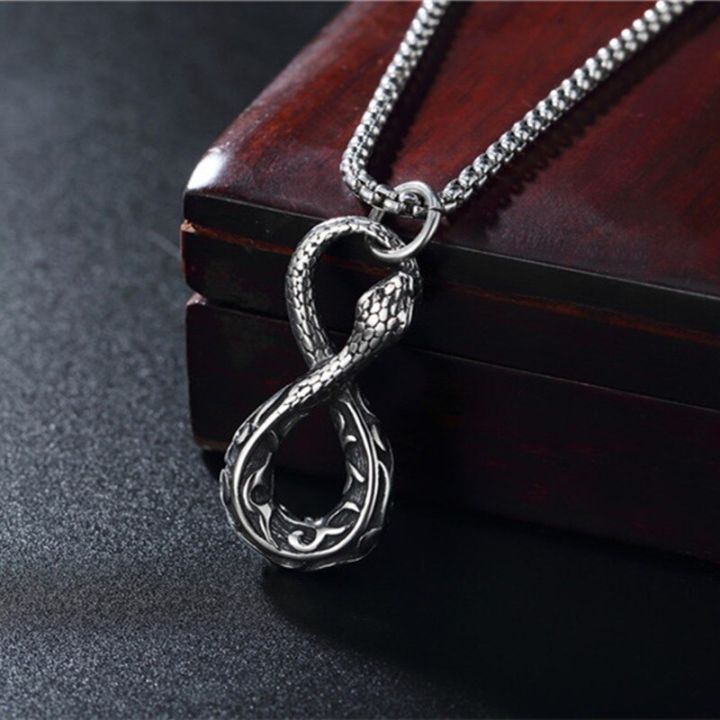 jdy6h-european-and-american-infinite-snake-necklace-for-men-personality-charm-8-shaped-stainless-steel-snake-animal-pendant-jewelry