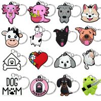 【YF】✿✸  1PCS hot key ring Kawaii animal cartoon keychains Dogs Cats Pigs keyholder for men women bag trinket car keys pendant charms