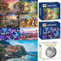 Luminous Moon Luminous Puzzle 1000 Piece Hot Air Balloons Mediterranean Port Quiet Town Childrens Youth Puzzles