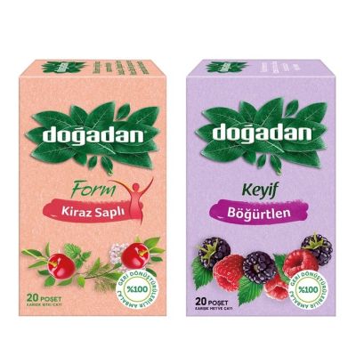 ชาผลไม้ ชาบลูเบอร์รี่และชาสมุนไพรผสมกับก้านเชอร์รี่ ชาเพื่อสุขภาพ แบรนด์ Doğadan นำเข้าจากตุรกี