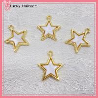 LUCKY HAIRACC 20pcs โลหะผสมอัลลอยด์ เปลือกหอยรูปดาวห้าแฉก ทองสีทอง เล็กๆน้อยๆ จี้ห้อยระย้า อุปกรณ์เสริมเสริม 0.6นิ้วค่ะ จี้รูปดาวชุบ สำหรับสร้อยคอ