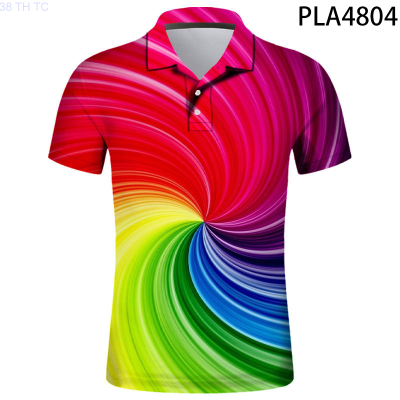 【high quality】  Ropa De Hombre Colorful Laserhomme 3d Printed Summer New Polo Homme Short Sleeve Streetwear Men Fashion Polo Shirt Ropa