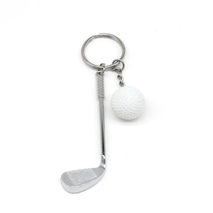 creative-golf-ball-pendant-keychain-cute-mini-metal-keyring-bag-decoration-sports-lovers-club-birthday-elder-gift-key-chains
