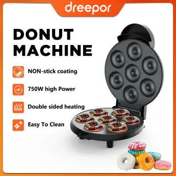 VEVOR Electric Donut Maker, 9 Holes Commercial Donut Machine, 2000W  Electric Doughnut Machine, Double-Sided Heating Commercial Donut Maker, for  Home & Commercial Use with Non-Stick Teflon Coating 