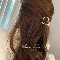 【cw】 South Korea Dongdaemun Simple inis Wind Love Heart-Shaped Hairpin Lazy Temperament Grip Updo Bun Head Small Jaw Clip Grip Hair Accessories !