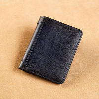 Retro Mens Genuine Leather Wallet Ultra Thin Vertical Anti Theft RFID Wallet Business Credit Card Holder Bag Purse Wallet Man