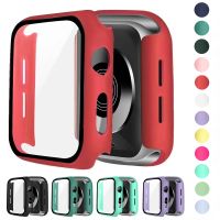 Tempered Screen Protective Case for Apple Watch 45mm 41mm 44mm 40mm 42mm 38mm Cover for iWatch Series 8765432SE Protective Shell