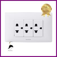 ชุดเต้ารับเดี่ยว 3 ขา 3 ช่อง HACO AP-E30 สีขาวSINGLE SOCKETS 3 PIN SET HACO 3 GANG AP-E30 WHITE **หมดแล้วหมดเลย**