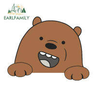 EARLFAMILY สติกเกอร์ติดรถยนต์ขนาด13ซม. หมี Bare Bears ได้,เซิร์ฟบอร์ดสติ๊กเกอร์กันน้ำแบบลอกแปะอควาโฟบอร์ดพันรถด้วยไวนิลกันแดดขอบหน้าต่าง