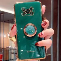 【Enjoy electronic】 Luxury Plating Ring holder Phone Case For Xiaomi Mi Poco X3 Pro X 3 Nfc 5g X3pro Poko M3 F3 Soft Silicone Camera Protector Cover