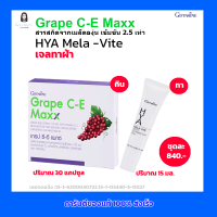 กิฟฟารีน  GRAPE C-E Maxx สารสกัดจากเมล็ดองุ่น เข้มข้น 2.5 เท่า HYA Mela-Vite Sport Gel เจลทาฝ้า (ชุดละ  840 บาท)