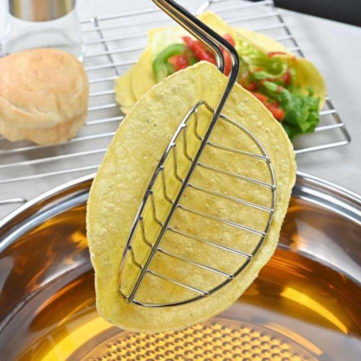 rayua-new-taco-shell-maker-กด-tortilla-fryer-แหนบเหล็กชุบเครื่องมือครัว