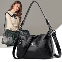 ZZOOI High Quality Soft Leather Shoulder Crossbody Bags for Women 2023 New Large Capacity Ladies Handbag Designer Female Messenger Bag