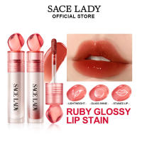 SACE LADY ลิปกลอสทับทิมมันวาว น้ำหนัก เบา กระจกเงา ติดทนนาน ลิปทินท์สีเรียบ ลิปเมคอัพเครื่องสําอาง