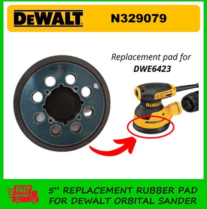 DEWALT N329079 5" REPLACEMENT RUBBER PAD FOR ORBITAL SANDER, BACKING