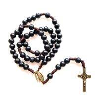 Handwoven เชือกสำหรับ Cross Rosary สร้อยคอ Sacred คาทอลิกเครื่องประดับจี้สำหรับวันเกิดงานแต่งงานเทศกาล Party Decoration