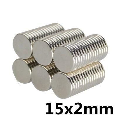 10ชิ้น แม่เหล็ก 15x2มิล Magnet Neodymium 15x2mm แม่เหล็กแรงสูง 15*2มิล กลมแบน ขนาด 15mm x 2mm แรงดูดสูง 15*2mm อุปกรณ์สำหรับงาน DIY