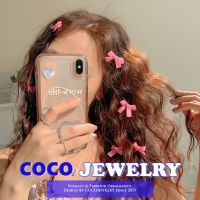 COCOJEWELRY 5ชุดคลิปโบว์ริบบิ้นผมสีชมพูสำหรับผู้หญิงอุปกรณ์ผมปิ่นถักลายน่ารักหวาน