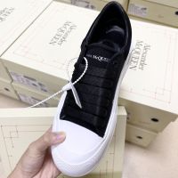 【high quality】original Alexander McQueenˉ new canvas shoes for men and women pure original summer and autumn new leather inner heightening couples counter packaging