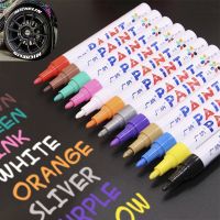 ஐ 12 Colors White Waterproof Rubber Permanent Paint Marker Pen Car Tyre Tread Environmental Tire Painting Graffti Pen Dropshipping