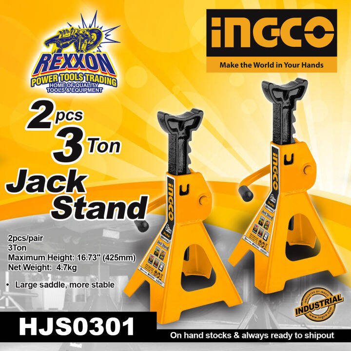 INGCO INDUSTRIAL 2pcs 3 Ton Jack Stand HJS0301 Rexxon Power Tools